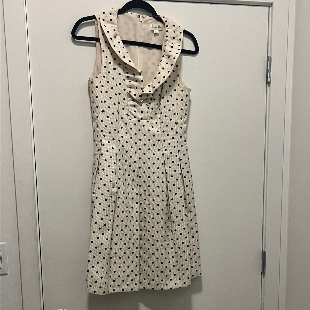 Black and Cream Polka Dot Mini Dress